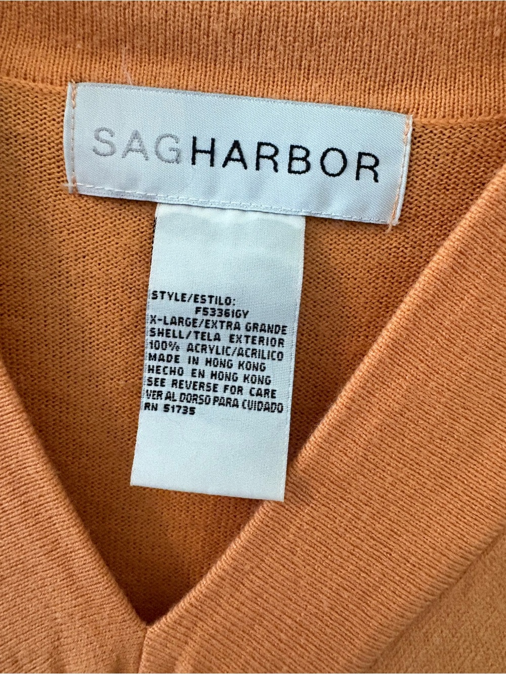 Sag Harbor Peach V-Neck Short Sleeve Knit Top - Picture 3 of 3